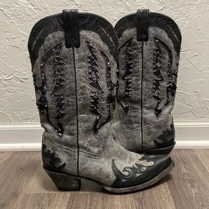 Corral black, grey, and sequin boots size 9
